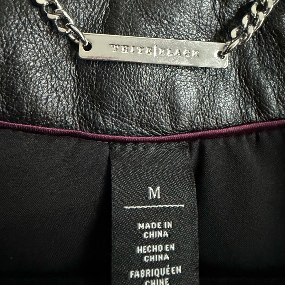 White House Black Market Black Leather Moto Biker Jacket - Picture 5 of 6